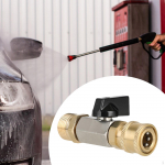 High Pressure Washer Ball Valve 1/4 inch Easy Installation Fitting for Car Washing M22_Brass