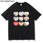Chiikawa T-s&auml;rk Unisex /Naiste Harajuku Naljakas Esteetiline Graafiline Kawaii Ts&auml;rk Unisex Anime Multikas Suur puuvillane T-s&auml;rk S&auml;rgid Korea 2XL