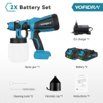YOFIDRA 1000ML Elektriline Pihustusp&uuml;stol V&otilde;imas Kaasaskantav V&auml;rvipihusti Juhtmevaba Auto M&ouml;&ouml;bli Katmine Aerograaf Makita 18V Akule 2*128VF Battery-EU