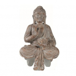 P&auml;ikeseenergia Buddha kuju Vaikselt mediteeriv Buddha skulptuur lootusevalgusega Zen-aia kaunistus Valgustatud Buddha figuur terrassile, hoovi, kodu esiporikule A