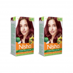 Nisha Cr&egrave;me Hair Color, Permanent Burgundy Hair Dye Color, 100% Gray Coverage, No Ammonia, Burgundy, 4.23 oz (Pack of 2)