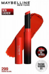 Maybelline New York Lipstick, Matte Finish, Bold Colour, Enriched With Jojoba Oil, Color Sensational Ultimattes, 299 More Scarlet, 1.7 g