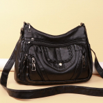 2025 Suvine Naiste PU Nahast Ristkerekott &Otilde;lakott Mitme Taskuga Daamide Luksuslikud Rahakotid Ja K&auml;ekotid Naiste Kott must