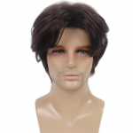 S&uuml;nteetilised L&uuml;hikesed Pruunid Parukad Meestele Naturaalsed Sirged Juuksed Hingav Reguleeritav Igap&auml;evane Meeste Parukas Tukkidega Cosplay Peo Meeste Parukas