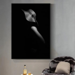 Moodne mustvalge seksikas suitsetav naine punaste huulte ja k&uuml;baraga Prindikunst L&otilde;uendiposter Elutoa Kaunistuseks Kodu Seinakate 16x24inch 40x60cm