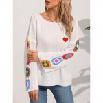 Naiste suures suuruses pulloveriga sviiter s&uuml;gis-talvise naiste &uuml;he kaelaga, &otilde;lapaelteta topp L