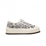 (w) Dior Walk'n'dior Platvormiga Tennised Valge Must Tikitud Puuvillane Toile De Jouy Reisimotiiv EU 40W