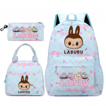 3 tk/komplekt Seljakott t&uuml;drukule kooli teismelisele &otilde;pilasele seljakott naistele seljakott l&otilde;unakottide ja pliiatsikotiga, kalasoomuste stiilis kotid