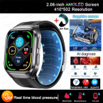 2025 Uus AI Diagnoos EKG Tervise Nutikell Mehed Verer&otilde;hk Lipiid Kusihappe NFC &Otilde;hupump &Otilde;hkpadi Tervise Nutikellad Naised iOS jaoks must