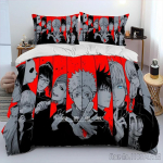 3D Jujutsu Kaisen Anime Multikas Tekikate Komplekt HD Tekikate Laste Voodipesu Komplektid Voodipesu Magamistoa Dekoor Baby 120x150cm red