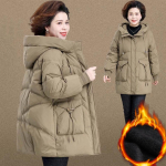 Sulejope Talveriided Keskmise pikkusega Paks Polsterdatud Jakk Polsterdatud Jakk Naiste Talvejope XXXXL khaki