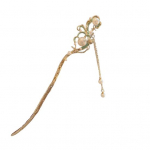 Hanfu Hair Stick Chinese Style Floral Women Hairpins Beads Tassel Decor Hair Fork Medium to Thick Hair Bun Accessories A