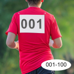100 tk Jooksudistantsi numbrid Suured numbrid 001-100 Sportlasele Triatloni jaoks,