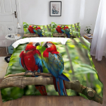 Papagoi Voodipesukomplekt, Loomasule Tekikotikomplekt Palmilehe Tekikott Troopiline Taim Linnud Tekikott Ja Padjap&uuml;&uuml;rid 75*50 135x200cm