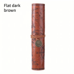 1TK Loominguline Aardekaart Retro Pliiatsikott Nahast Suure Mahutavusega Rullitav Pliiatsikott Reljeefse Pandlaga Lihtne Kirjatarvete Karbik Rullitav Po