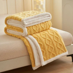 &Uuml;hekordne/Queen/Super King Paksem fliisist viskevilt voodile v&otilde;i diivanile, Pehme pl&uuml;&uuml;sist vilt 70x100cm small ingver