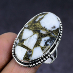 Zebra Jasper gemstone 925 Sterling Silver Jewelry Ring Size 10