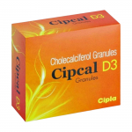 Cipla Cipcal D3 D3-vitamiini graanulid luude ja liigeste tervise toetamiseks | 60000 IU | 20 kotikest, iga&uuml;ks 1g | Toetab kaltsiumi imendumist ja tugevust