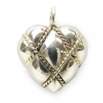 Used TIFFANY&Co. Pendant top Chain cross Quilted Heart Sterling Silver 5.6g Silver Yellow Gold Accessories