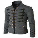 Meeste mantel jakk gooti tikitud n&ouml;&ouml;biga mantel &uuml;htne kost&uuml;&uuml;m Praty outwear XXXXXL must