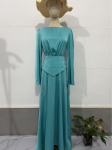 2025 kevadine retro elegantne pikkade varrukatega kleit naistele Large mere laine