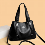 Stiilne naiste nahast &otilde;lakott mitmek&uuml;lgne crossbody k&auml;ekott igap&auml;evaseks ja vabaaja kasutuseks 37 x 13 x 26 cm must