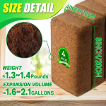 Kookoskiudtellis taimedele - 4 tk Pakk Premium 100% Orgaaniline Turvas, Kiuline Kookosp&auml;hklikoor Istutamiseks, Aianduseks United States
