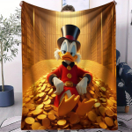 Pehme soe Scrooge McDuck kuldm&uuml;ndid Retro tekk Pehme viskepilt teismelistele kollektsion&auml;&auml;ridele elutuba Rikkuse teemaline sisustus Kingitus igap&auml;evaseks kasutamiseks 30x40in orange