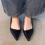 Moodsad madalad kingad Naiste kingad Seksikad terava ninaga Loaferid Kingad Moodsad Kleidi Disaineri Sandaalid Naine S&uuml;gis 2025 Luksuslikud Sandalias De Mujer 35 must