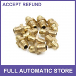 10pcs M8 x 125 Thread Brass Straight Grease Nipple Fitting for Car