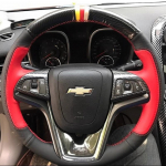 Hand-stitched black red Leather Car Steering Wheel Cover For Chevrolet Malibu Volt Camaro 2011-2015 Aveo 2016-2018 1