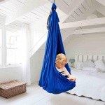 Children's Hammock Durable Soft Hanging Kids Pod Swing for Outdoor Yoga red and M Dark Blue and L