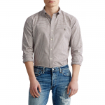 Polo Ralph Lauren V&auml;ike Hobuse logo Tikitud Ruuduline &Uuml;he n&ouml;&ouml;biga Pikkade varrukatega S&auml;rk Meeste s&auml;rgid 710759319-003 S