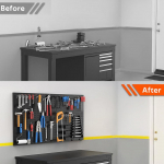 1 tk Raskeveokite Metallist Perforeeritud Seinapaneel Garaaži T&ouml;&ouml;koja T&ouml;&ouml;riistade Hoiustamise Korraldajad Eelpuuritud Aukudega Roostekindel One Size must