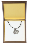 American Staffordshire Terrier, Amstaff I - Dog necklace in gift box, silver-plated locket for dog fan, striking pendant by Art-Dog brand h&otilde;be