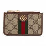 GUCCI Ophidia kootud rihm vananenud logoribadega l&otilde;uend ja nahast embleem kaardihoidja ja kaardikott unisex ja paaristiil mustpuit/pruun One Size-Box(Basic Set+Box) pruun/eebenmust