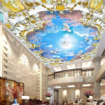 Laemaalingud Sinine Taev Ja Valged Pilved Tapeet Elutuba Magamistuba Hotell Laemaalingud Kodu Kaunistamine 200 cm(W) x 140 cm(H)
