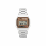 CASIO VINTAGE Kvartsmehhanismiga Roostevabast terasest rihmaga K&auml;ekell Unisex Kuldne sihverplaat A158WEA-9JF Regular Watch Box