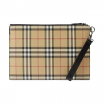 Burberry Eemaldatava rihmaga T&otilde;mblukuga kinnisega Ruudumustriga S&uuml;nteetilise naha ja puuvilla segust Sidurikorraldaja Meeste Klassikaline Beež Basic Package (Box + Dust Bag) beež