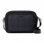 Burberry Paddy Logo Reguleeritav Crossbody kott lukuga Plaaditud nahast &auml;&auml;riseg Meeste &otilde;lakott Tumesinine 80732711 Basic Set (Bag+Dust Bag)