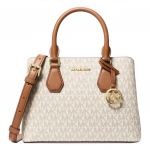 Michael Kors Camille Signature Logotr&uuml;kiga kunstnahast kott V&auml;ike Naiste k&auml;ekotid Vanillivalge Tammepruun 30F5GCAS2B-VANILLA/ACRN Basic Set (Bag+Dust Bag)