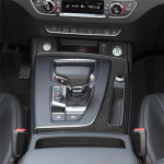 Ehtne s&uuml;sinikkiud Audi Q5L FY SQ5 2018-2024 LHD Keskkonsooli k&auml;igukangi paneeli v&auml;lisraami dekoratiivkleebis Asendus Carbon Fiber Pattern