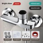 Seinale paigaldatav vannisegisti komplekt du&scaron;iga messing kroom seinale paigaldatav vannitoa du&scaron;isegisti kraan du&scaron;is&uuml;steemi komplekt kuum ja k&uuml;lm segisti