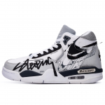 Nike Flight Legacy ADCDAVINCI Custom, Silver Wing Mid top Vintage Basketball Shoes Unisex Silver Gray White BQ4212-101(TeamM--) 43