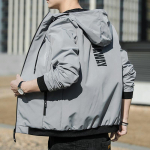 Kevadjakk Meeste kapuutsiga jakk Noorte &otilde;huke jakk V&auml;lispordiks Vabaaja jakk Suurused 5XL XXXXXL gray