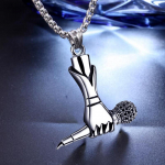 Moodne br&auml;ndi mikrofoniga ripatsiga kaelakee, meeste ja naiste hip-hop ja Bouncing, t&auml;navatrendide loojad 50CM(Necklace Size) h&otilde;be