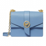 Michael Kors MK Greenwich Kirjaga &Uuml;mmargune Logo Kettklapiga Nahast &Otilde;la- v&otilde;i Crossbody Kott Naiste kotid Hele-Sinine 32S1GGRC0L-457 Basic Set (Bag+Dust Bag)