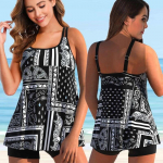 Tankini komplektid ujumisriided Naiste Monokini ujumistrikoo supelkost&uuml;&uuml;mid bikiinid rannariided prindiga Seksikas paak, kaks t&uuml;kki 2022 Plus Size 5XL Fit 4XL