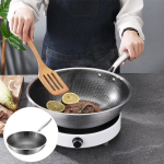 Roostevabast terasest Wok-pann Mittekleepuv praepann gaasipliidile Tugev praepann K&ouml;&ouml;gitarvikud 54.00X32.00X8.50CM black