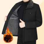 Veekindel karusnahast krae jakk Meeste talve paks soe mantel Ka&scaron;miirist polsterdatud jope vabaaja parkad 2XL must